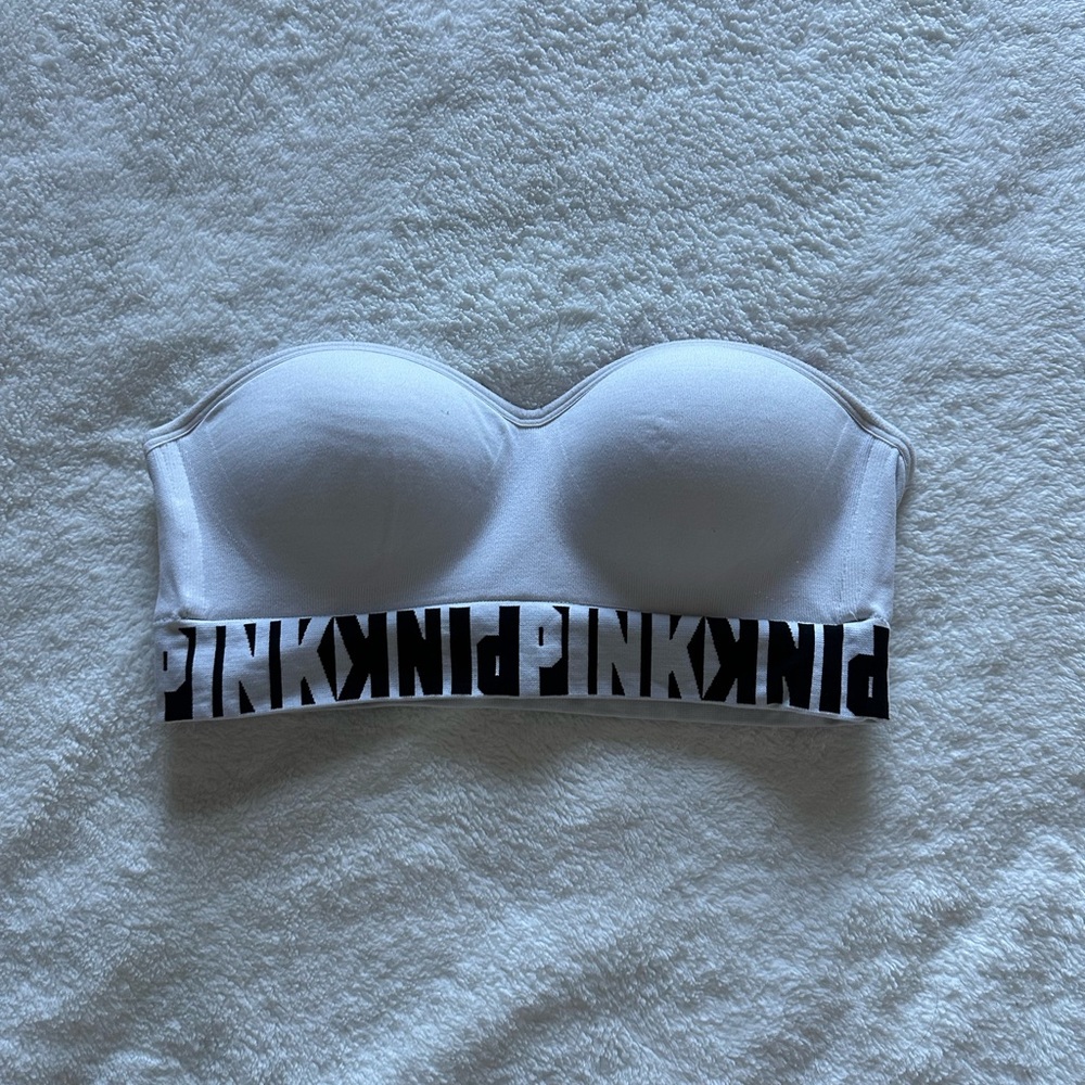 PINK Victoria's Secret White Strapless Bra
